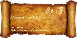 Csomor Zalán névjegykártya