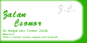 zalan csomor business card